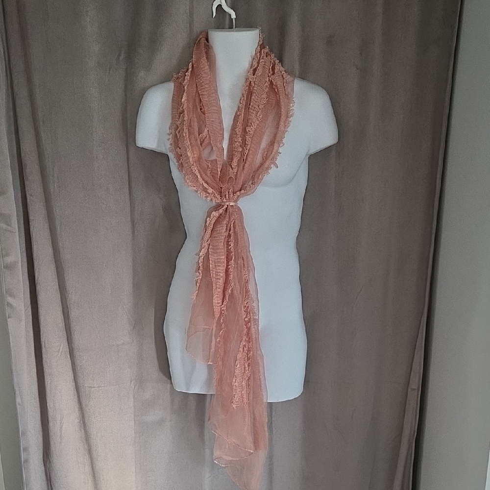 NWT BELLISSIMA 50% SILK Chic Coral Scarf for Women
